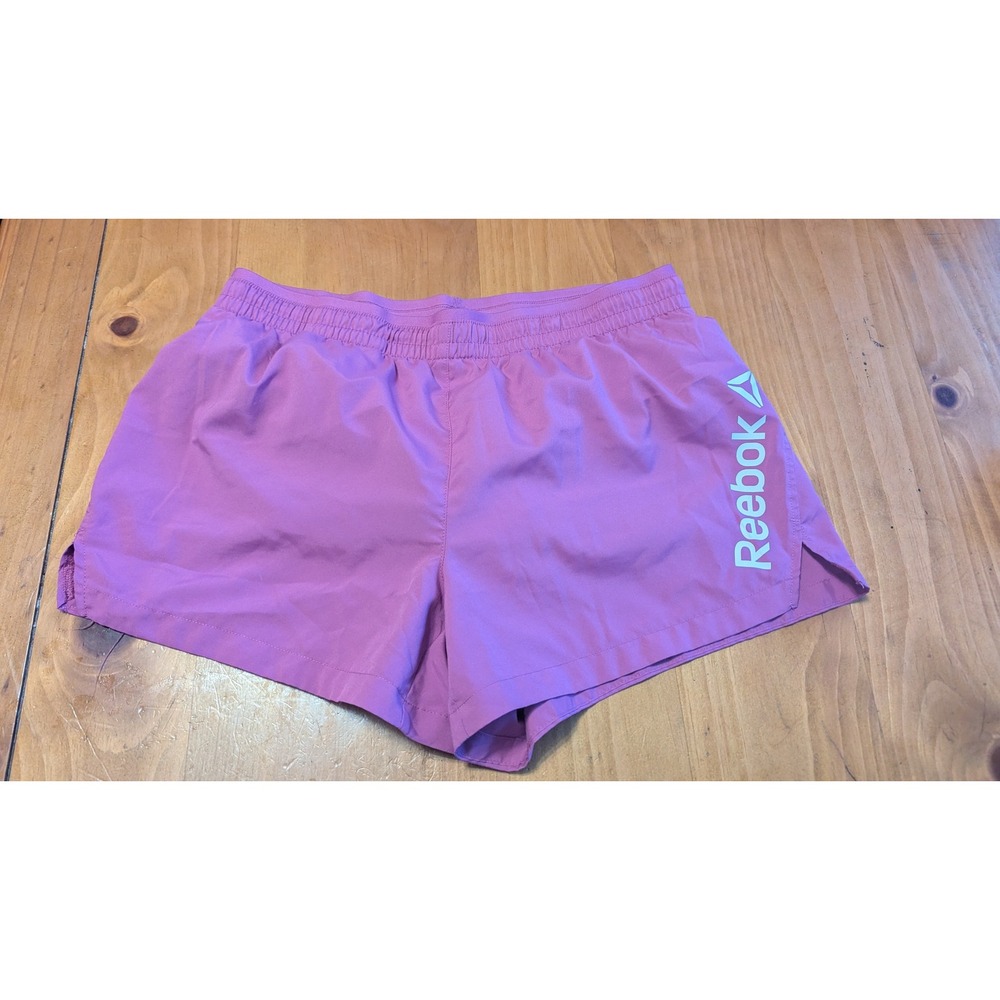 Reebok Womens Purple Athletic‎ Running Shorts Elastic Waist Logo Size Medium